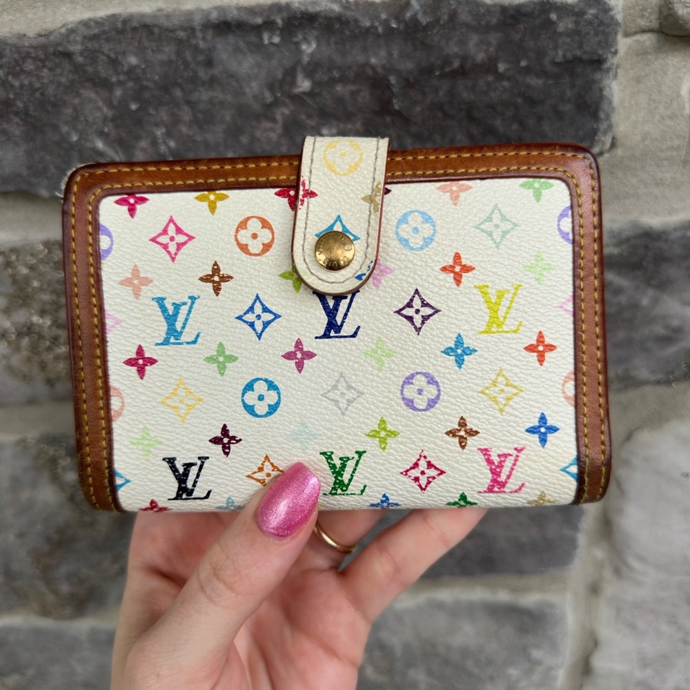 Louis Vuitton White Multicolor Monogram Wallet